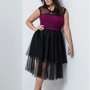 Torrid Insider Lace & Mesh Skater Dress